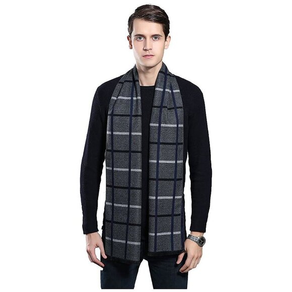 Other - Mens Scarf Winter Fashion - grey/White Plaid